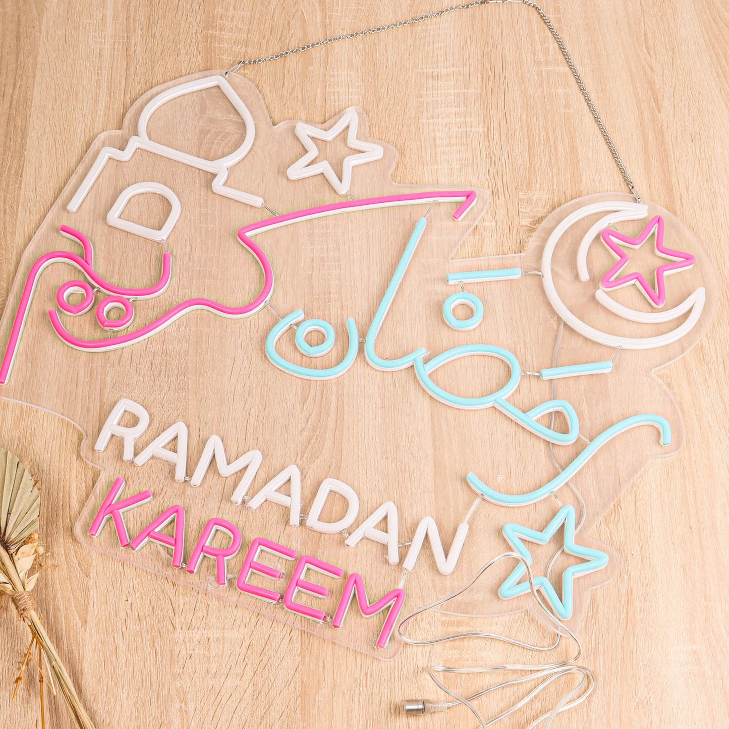 Ramadan Kareem Neon Lights-Arabic and English