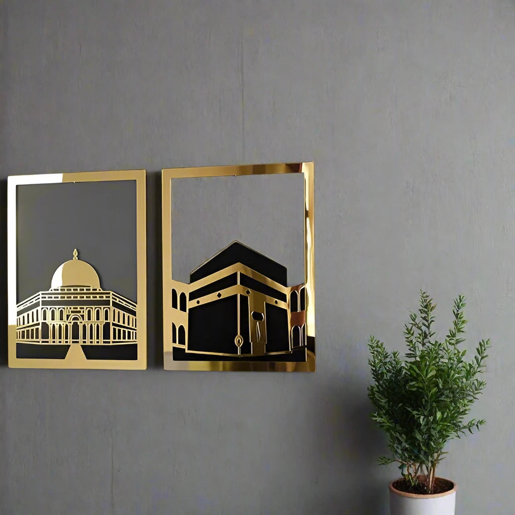 إطار جداري الأقصى والكعبة المشرفة