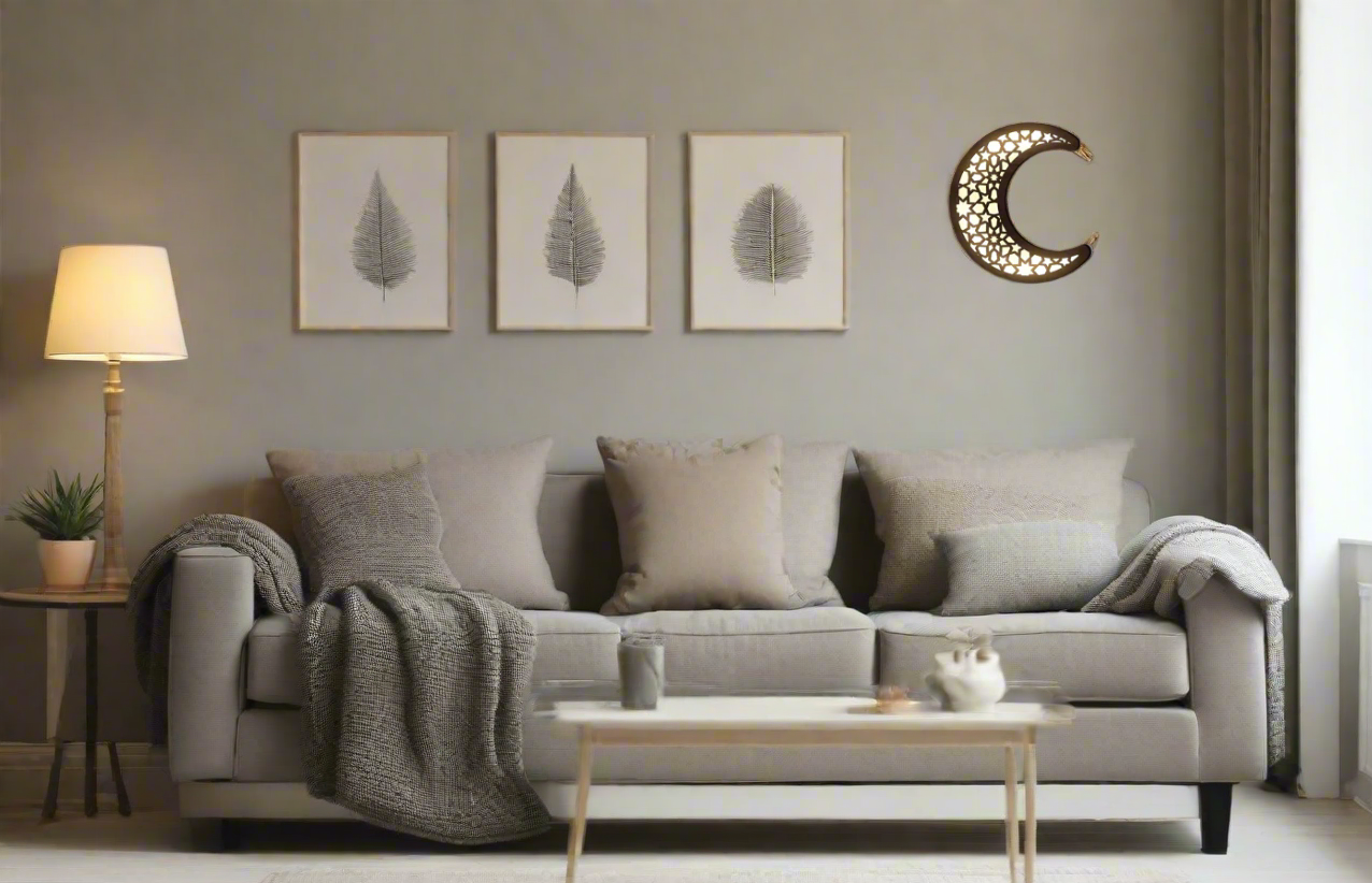 ديكور جداري خشبي مع إضاءة LED