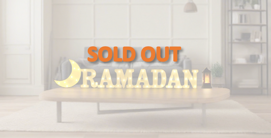 مجموعة الحروف المضيئة لرمضان مع هلال وفانوس