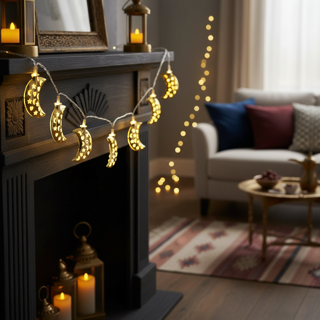 Metal Crescent Lights String