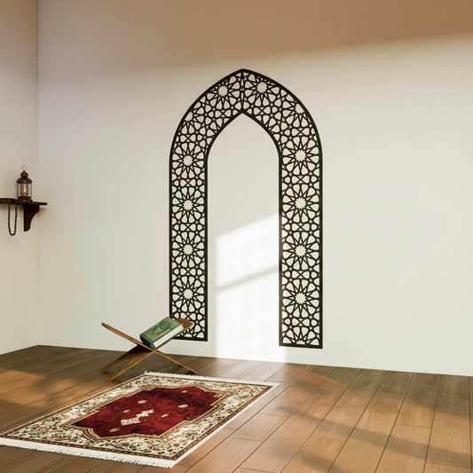 Prayer Corner Acrylic Wall Sticker – Islamic Arch Design