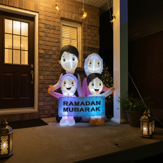 Muslim Family Inflatable - Two Signs for Ramadan and Eid