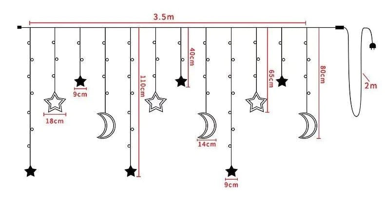 حبل زينة رمضان المضيء