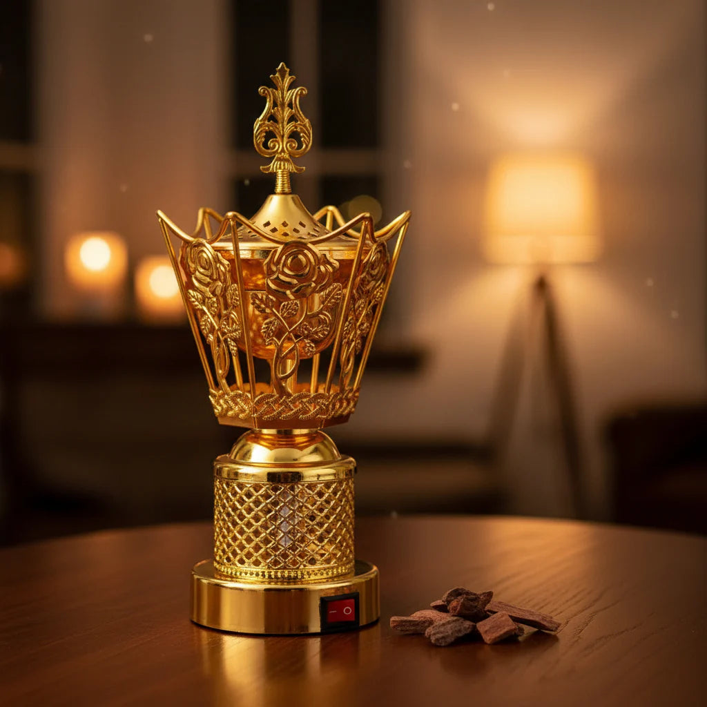 Electric Oud and Bakhoor Burner – Arabesque Pattern