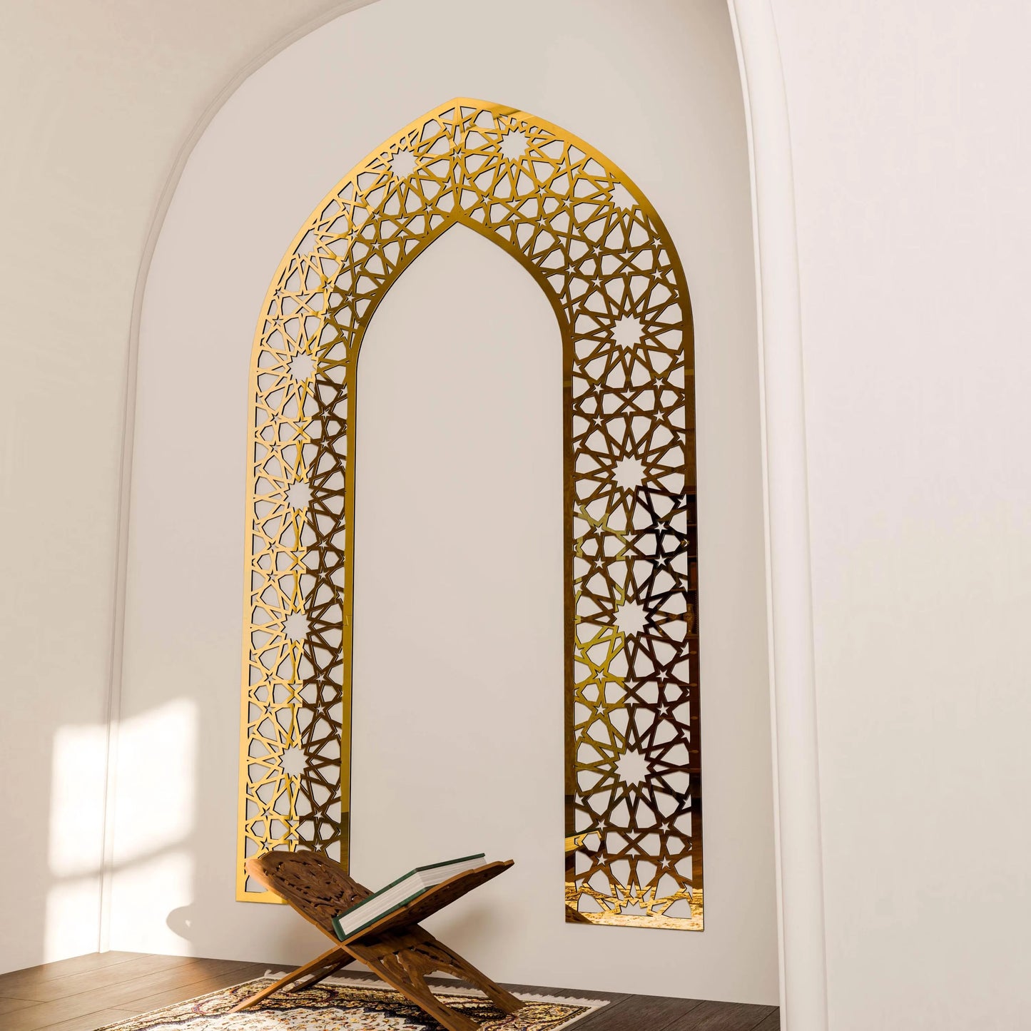 Prayer Corner Acrylic Wall Sticker – Islamic Arch Design