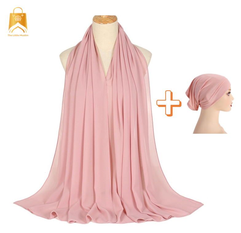 Chiffon Hijab with matching inner cap