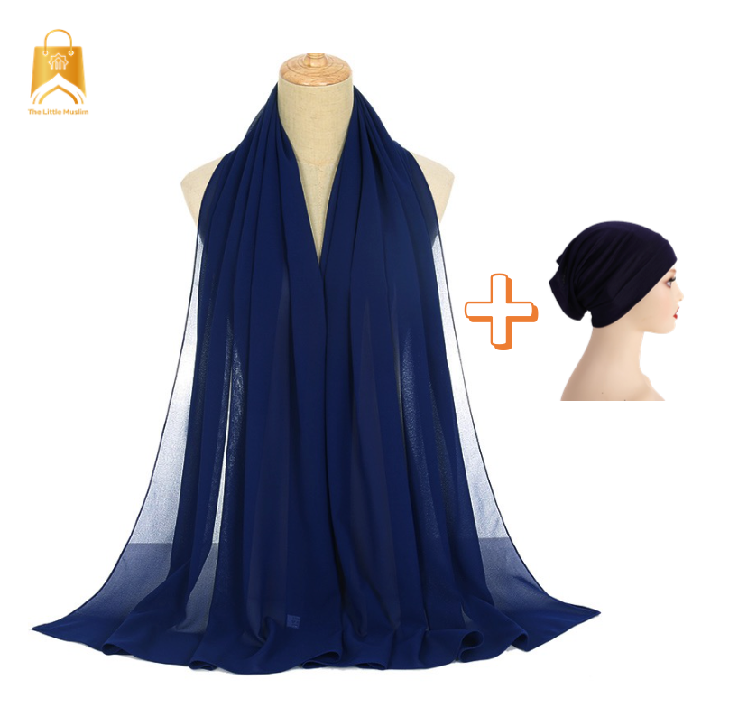 Chiffon Hijab with matching inner cap