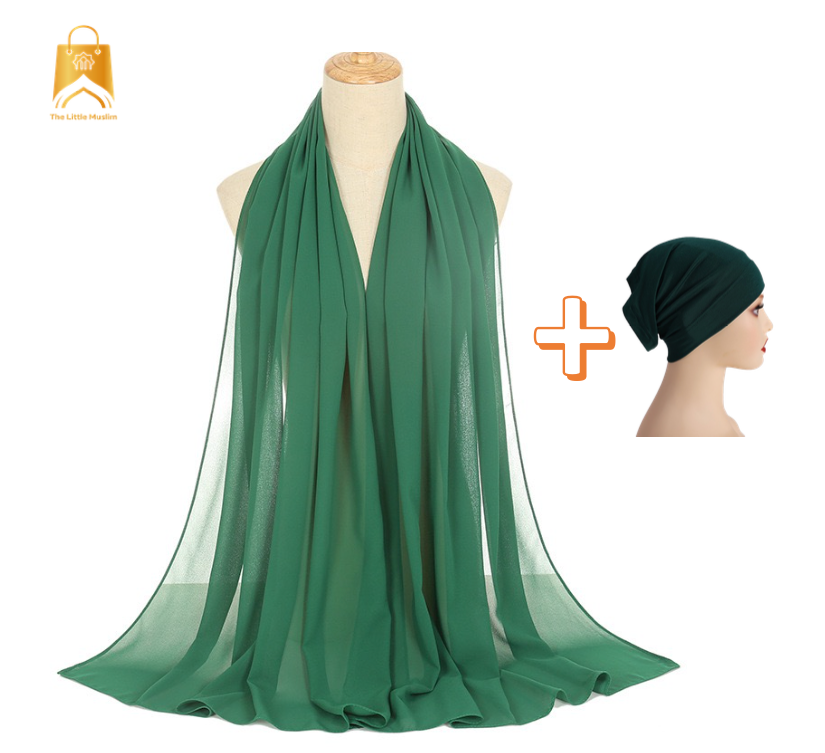 Chiffon Hijab with matching inner cap