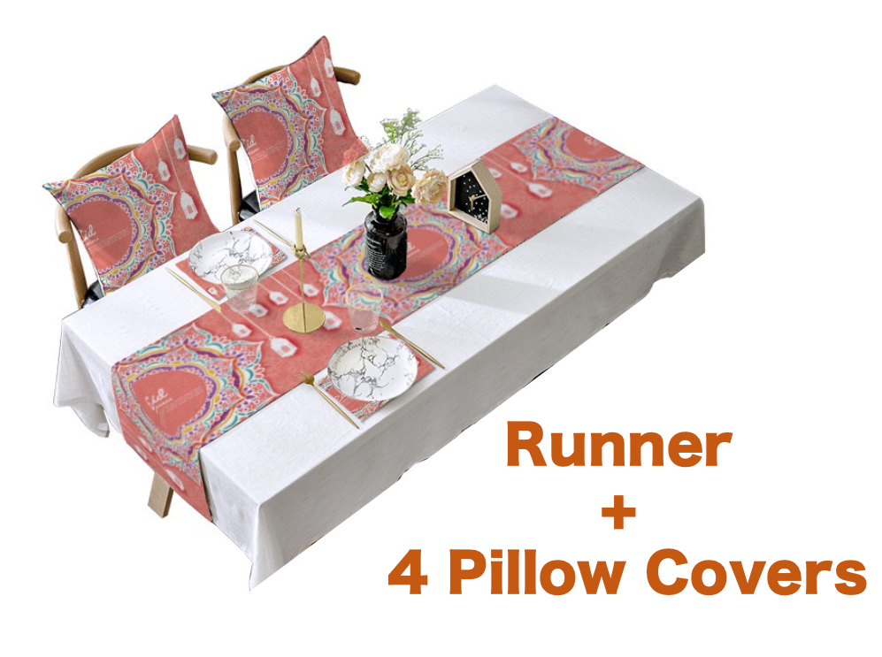 Ramadan Table Runner & 4 Pillow Covers