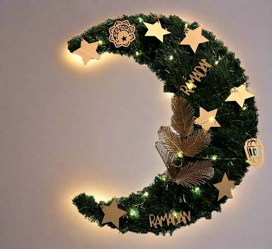 Wreath- Helal Ramadan (Oversized) with Decorations and LED lights
