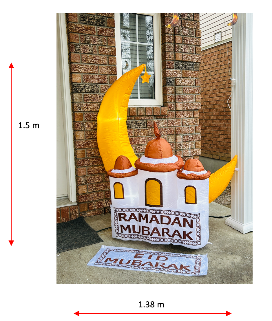 Crescent and Mosque Inflatable - Two Signs for Ramadan and Eid