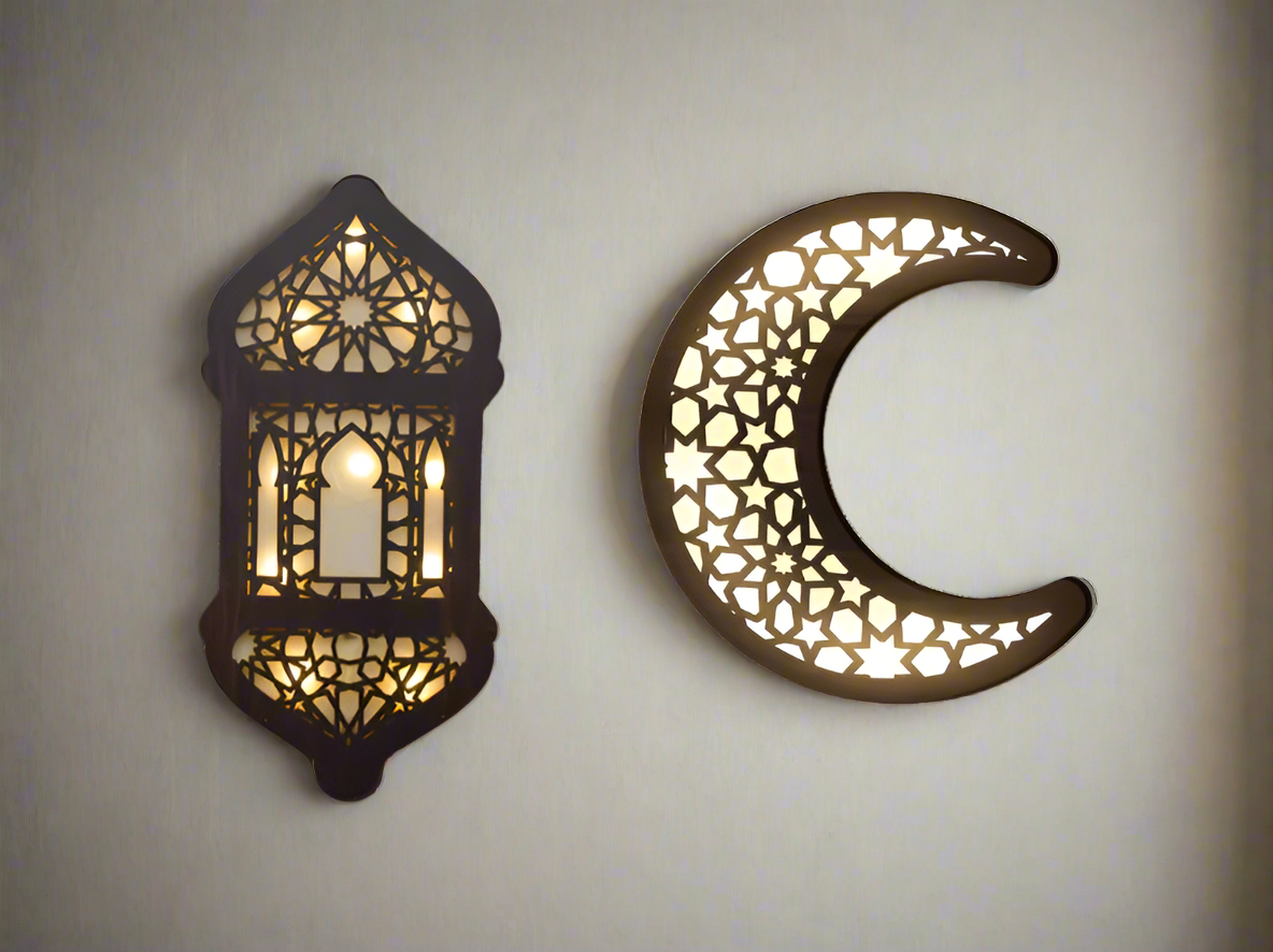 Wooden Wall Decor with LED Light