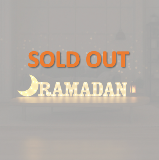 Ramadan Illuminated Letters Set with Crescent and Lantern
