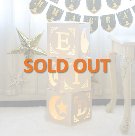 Eid Mubarak Decoration Boxes with Led lights