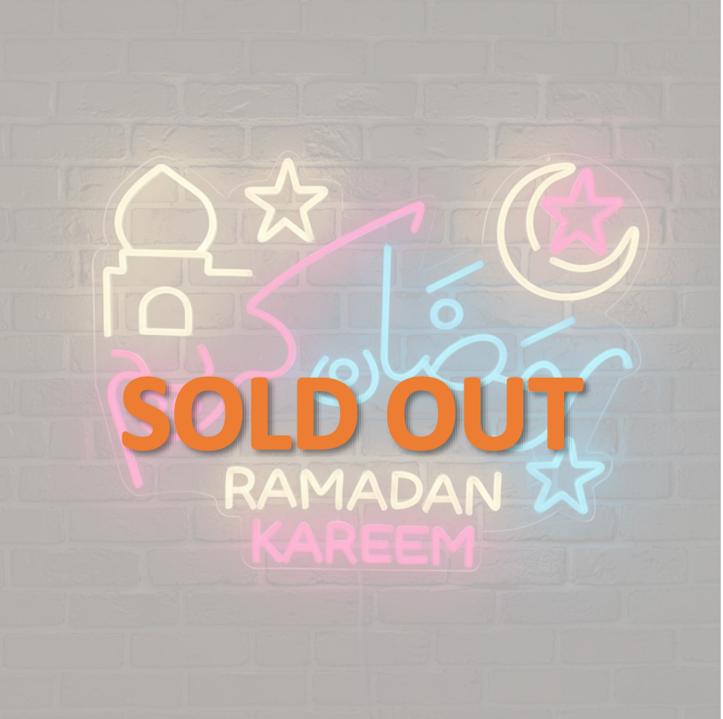 Ramadan Kareem Neon Lights-Arabic and English