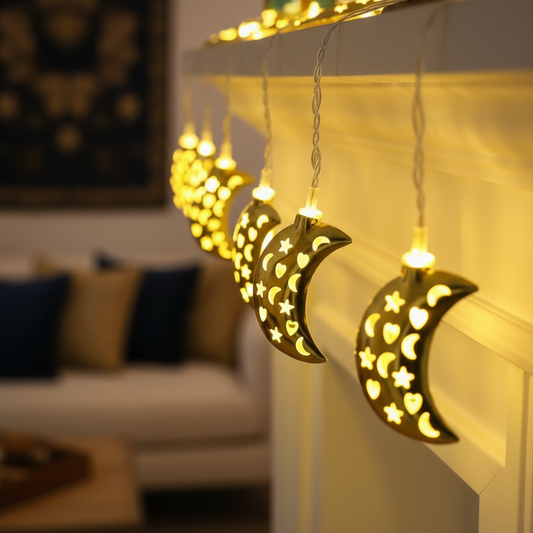 Metal Crescent Lights String