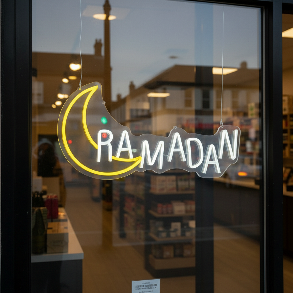 Ramadan AND Crescent Neon Lights