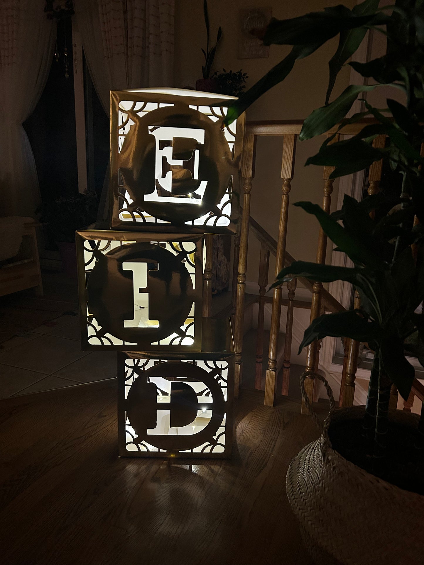 Eid Mubarak Decoration Boxes with Led lights